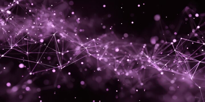Abstract network background with glowing purple dots and lines, symbolizing connectivity and modern technology