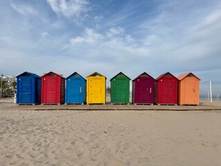 colorful beach huts