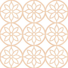 Fototapeta premium isolated transparent Background, Geometric pattern floral circle seamless repeat