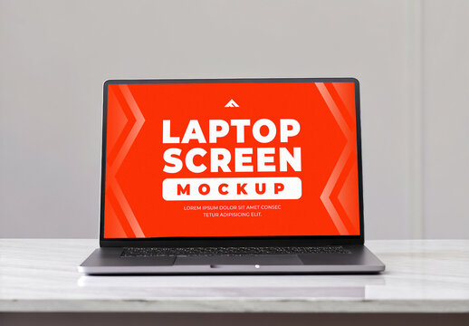 Modern Laptop Screen Mockup on a Desk for Website or Software Presentation