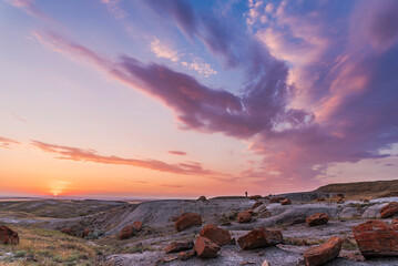 Australian Rock Formation with Dramatic Cloud Layers Landscape