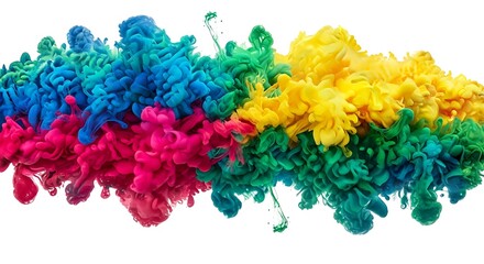 Vibrant rainbow colors exploding in water