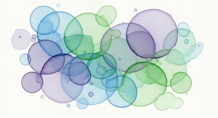 Abstract watercolor bubbles in pastel hues