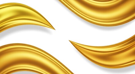 Luxurious golden swirls on a white background