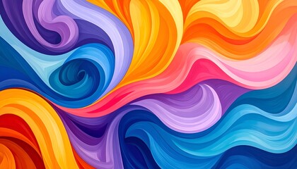 Vibrant abstract swirls of color blending harmoniously, creating a dynamic visual experience