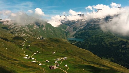 mountain landscape with clouds