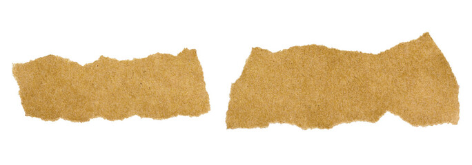 set of vintage torn or ripped kraft paper isolated on transparent png background,realistic torn cardboard paper edges,old torn brown paper background,torn cardboard texture
