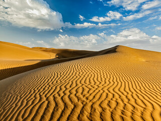 Desert Landscape Under White Clouds Background Environment
