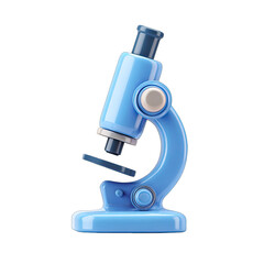 Light-blue cartoon microscope
