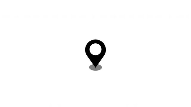 Location Pin Pointer on white Background 4K animation