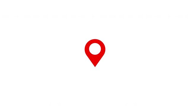 Location Pin Pointer on white Background 4K animation