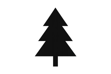Christmas tree icon representing winter holidays, festive season, nature, and celebration, with transparent background