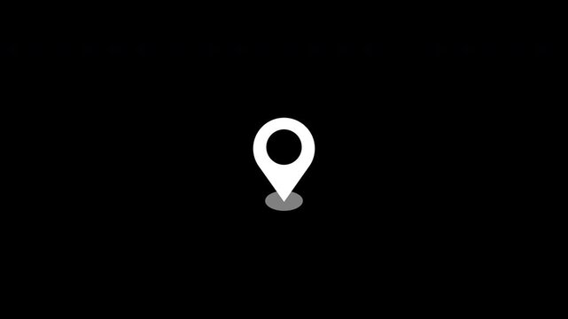 Location Pin Pointer on black Background 4K animation