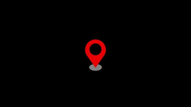 Location Pin Pointer on black Background 4K animation