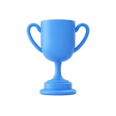 Solid blue trophy, 3D style
