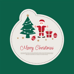 Merry Christmas Wishes with Santa Claus and Christmas Tree