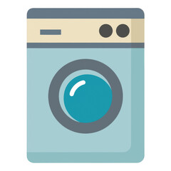 Light blue washing machine isolated on transparent background