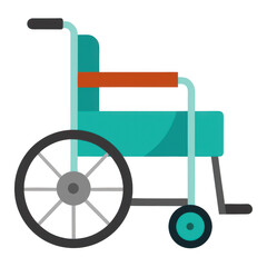 Turquoise wheelchair isolated on transparent background