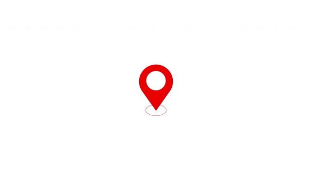 Location Pin Pointer on white Background 4K animation