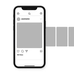 Modern smartphone displaying social media feed with carousel option