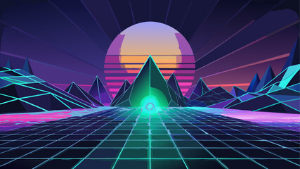 3d render of a glowing neon sign