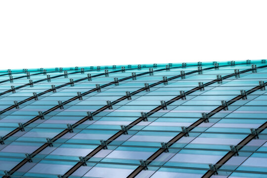 Transparent glass roof structure reflecting light with modern facade geometry and architectural pattern emphasizing design detail and visual rhythm