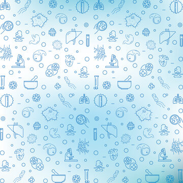 Medical and scientific icons seamless pattern