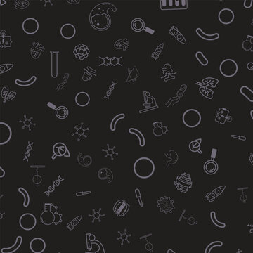 Modern science and technology line art icons