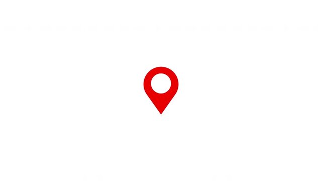 Location Pin Pointer on white Background 4K animation