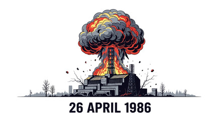 Chernobyl Nuclear Disaster Explosion on April 26 1986.