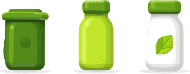 Fototapeta premium Eco-Friendly, Minimalist Zero Waste Packaging Icons
