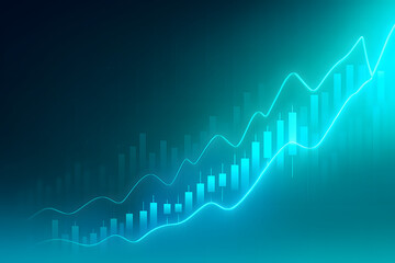 Financial chart showing upward trend