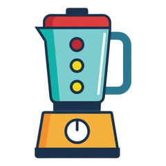 Colorful kitchen blender isolated on transparent background