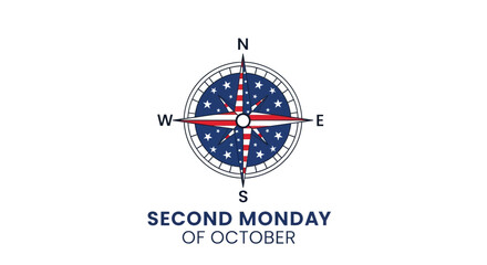 Indigenous Peoples Day Compass Rose Illustration for October Holiday.