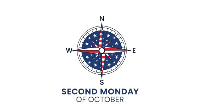 Indigenous Peoples Day Compass Rose Illustration for October Holiday.