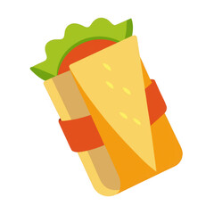 Delicious burrito food item isolated on transparent background