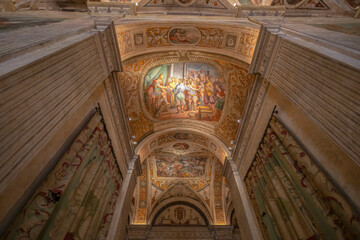 GENOA, ITALY, SEPTEMBER 14, 2024 - The lobby of Angelo Giovanni Spinola palace in Genoa, Italy