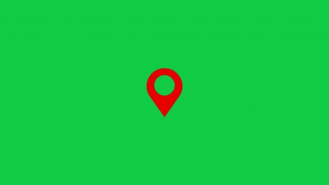 Location Pin Pointer on green screen Background 4K animation