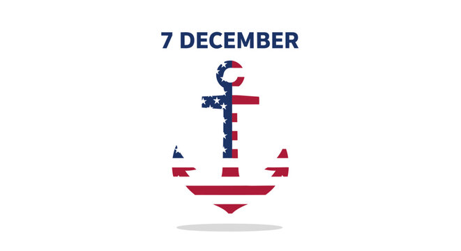 Pearl Harbor Remembrance Day with American Flag Anchor. - Powered by Adobe