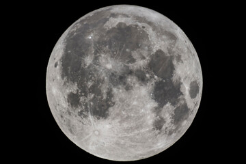 Beautiful Full Moon Surface Detail Night Celestial Photography