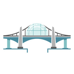 Illustration of a modern bridge with a glass dome structure on top.
