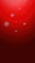 白い雪の結晶が入った赤いグラデーションの背景、シンプルなデザイン。
