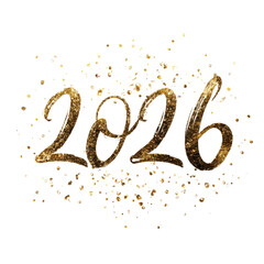 Golden year on black background