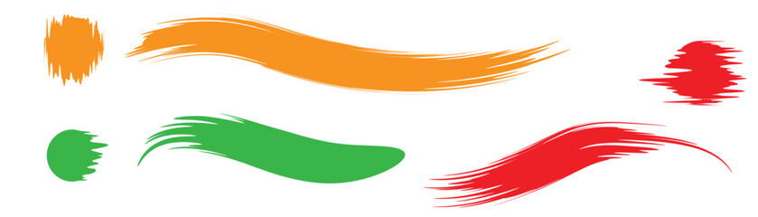 Colorful Paint Brush Stroke Vector Set. Ideal for graphic design, logo elements, backgrounds, creative layouts, posters, and digital illustration assets.