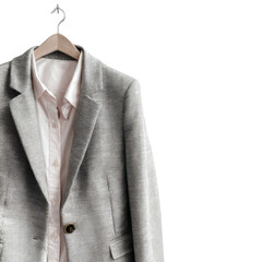 Blazer and shirt on a hanger