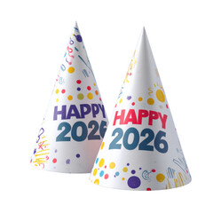 Two happy new year party hats
