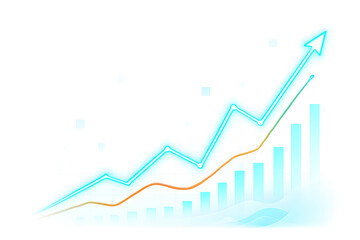 Stock market chart isolated on white background