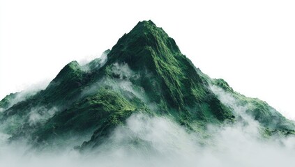 Majestic Mountain Peak Piercing the Clouds.