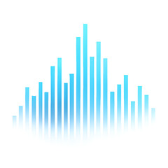 Blue equalizer bars isolated on white background