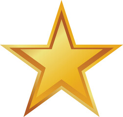 Shining Golden Five-Point Star Icon